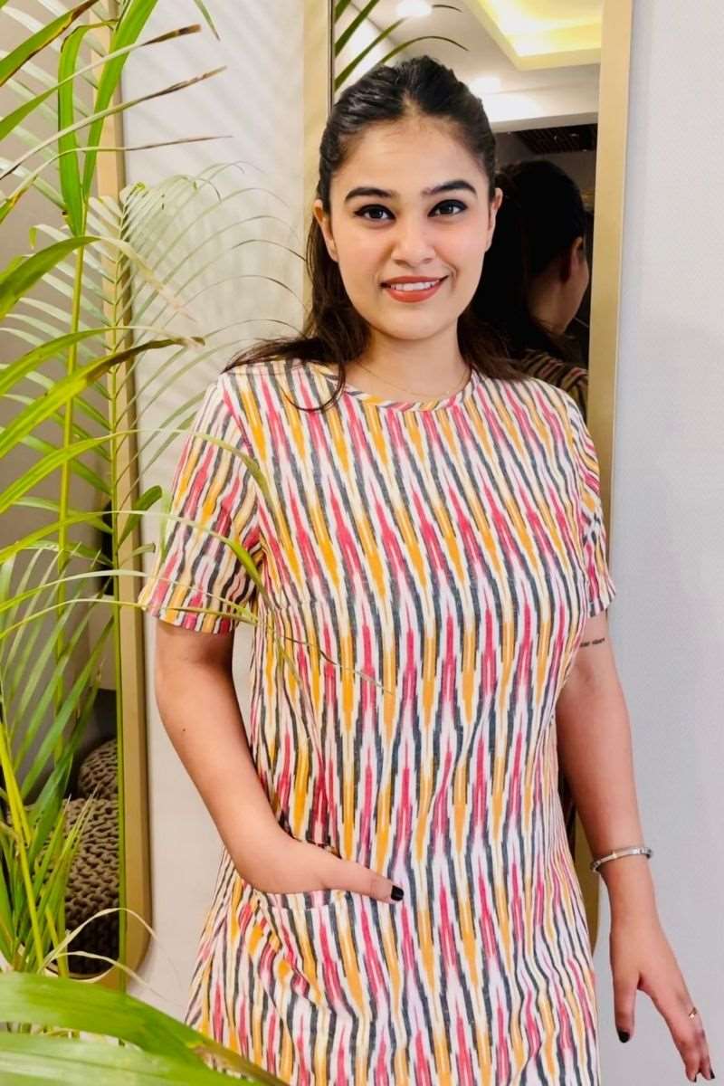 MULTI-COLOR IKAT SHIFT DRESS