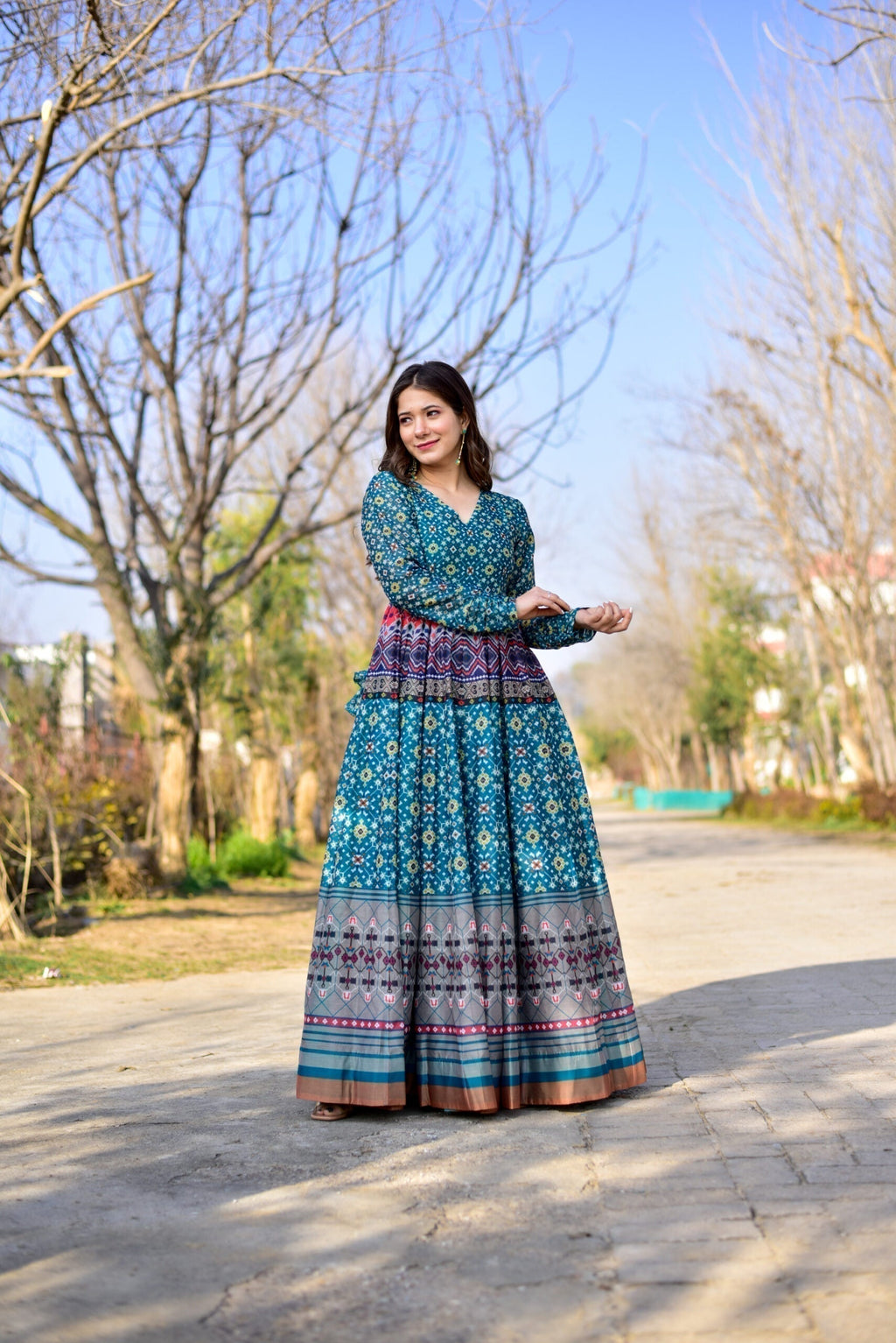 kushangini chanderi maxi set