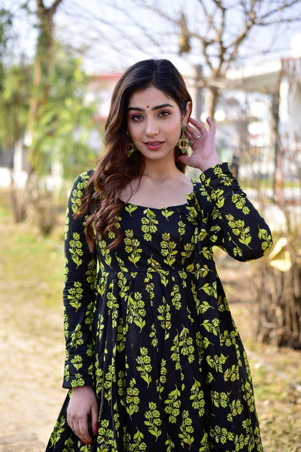 moonless black cotton suit set