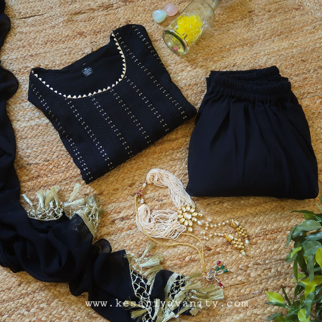 KesariyaVanity Designer Must Have Black Festive Suit Set